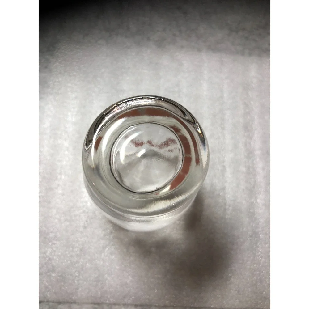 1 ~Vintage Pink Gooseberry Clear Footed Tumbler 4.5